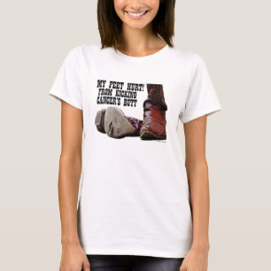 Mijn voeten deden pijn door tegen de kont van de k t-shirt