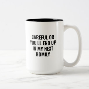 Mijn volgende homilie Grappig priester Diaken Cade Tweekleurige Koffiemok