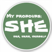Mijn voornaamwoorden Zij Sticker (Voorkant)