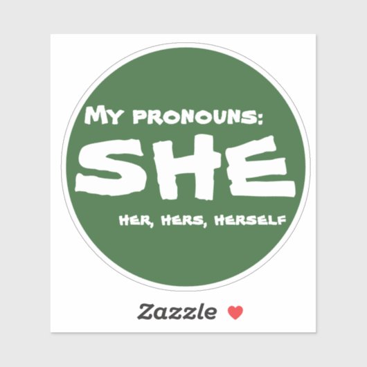 Mijn voornaamwoorden Zij Sticker (Vel)