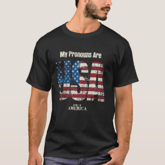 Mijn voornaamwoorden zijn USA 4 juli Celebration P T-shirt