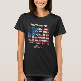 Mijn voornaamwoorden zijn USA 4 juli Celebration P T-shirt