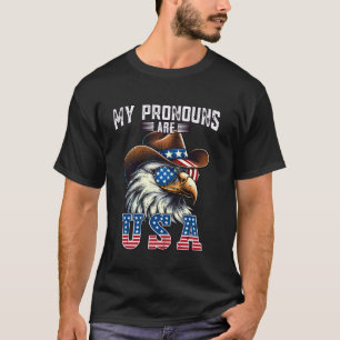 Mijn voornaamwoorden zijn USA Adelaar Amerikaanse T-shirt
