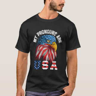 Mijn voornaamwoorden zijn USA Funny Eagl 4th of Ju T-shirt