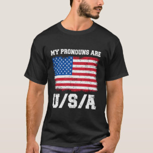 Mijn voornaamwoorden zijn USA Grappig 4th of July  T-shirt