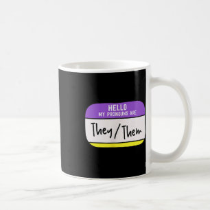 Mijn voornaamwoorden zijn zij hen Gender Non-binai Koffiemok