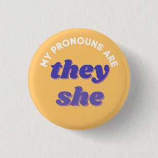 Mijn voornaamwoorden zijn zij/zij retro voornaamwo ronde button 3,2 cm