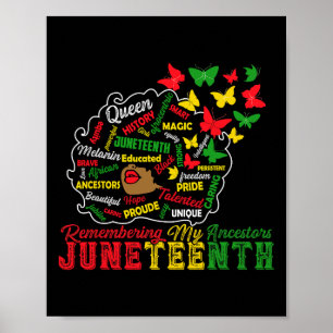 Mijn Voorouders Herdenken Juneteenth Vier Blac Poster