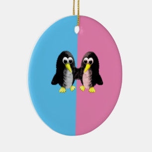 Mijn vriend de pinguïn, sekse onthullen feest keramisch ornament