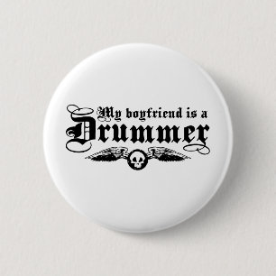 Mijn vriend is een drummer ronde button 5,7 cm