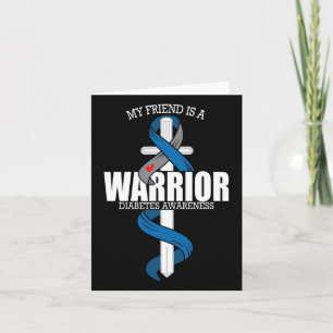 Mijn vriend is een Warrior Blue and Grey Diabetes Kaart