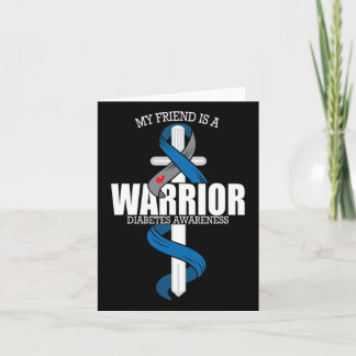 Mijn vriend is een Warrior Blue and Grey Diabetes  Kaart