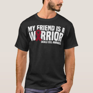 Mijn vriend is een Warrior Burdy Ribbon Sickle Cel T-shirt