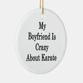 Mijn vriend is gek op Karate Keramisch Ornament (Rechts)