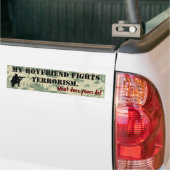Mijn vriend vecht tegen terrorisme bumpersticker (Op Truck)