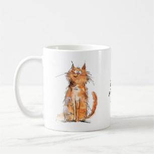 Mijn vrijdagmiddaggezicht kat werkplek humor koffiemok