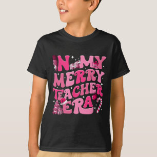 Mijn Vrolijke Leraar Era Retro Groovy Leraar Kerst T-shirt