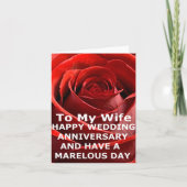 Mijn vrouw bruiloft Jubileum rode roos kaart (Voorkant)