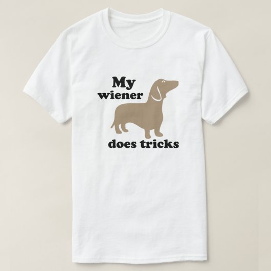 Mijn vrouw doet Tricks Hot Dog Dachshund T T-shirt (Design voorkant)