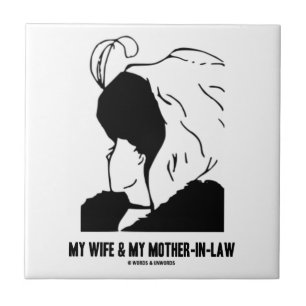 Mijn vrouw en mijn schoonmoeder (optische illusie) tegeltje