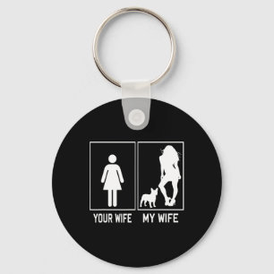 Mijn vrouw Franse Bulldog Fun Frenchie voor echtge Sleutelhanger