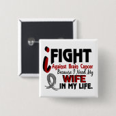 Mijn vrouw-hersenkanker nodig vierkante button 5,1 cm (Voorkant /achterkant)