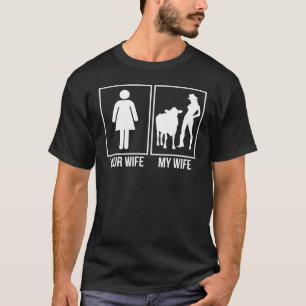 Mijn vrouw houdt van koeien Koe T-shirt