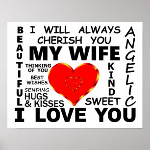 Mijn vrouw, ik hou van je poster