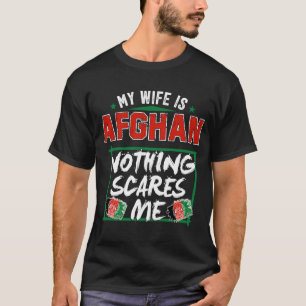 Mijn vrouw is Afghaanse vlag op het gebied van het T-shirt
