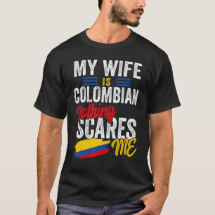 Mijn vrouw is de Colombiaanse vlag van het erfgoed T-shirt