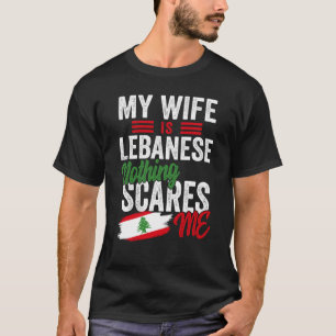 Mijn vrouw is de vlag van het Libanese erfgoed van T-shirt