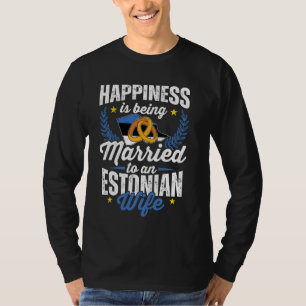 Mijn vrouw is Estonian Pride Getrouwd met vlag Wed T-shirt