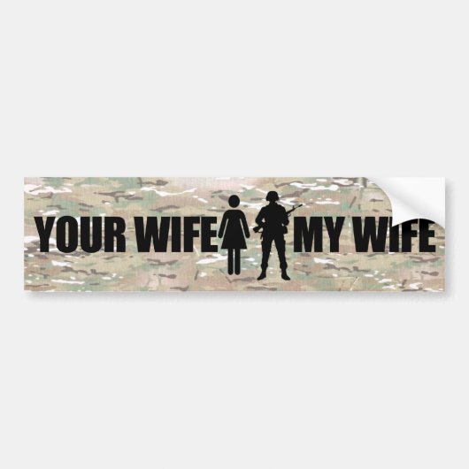 Mijn vrouw is in de MIlitary Bumpersticker (Voorkant)