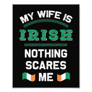 Mijn vrouw is Irish Eire Republic Ierland Roots Fl Foto Afdruk