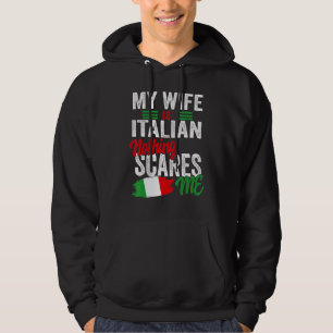Mijn vrouw is Italiaans Italië Erfgoed Roots Vlag Hoodie