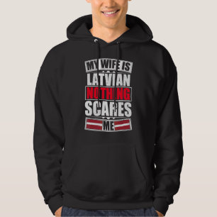 Mijn vrouw is Lets niets wat mij Letland aanvalt Hoodie