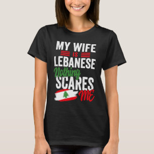 Mijn vrouw is Libanees Libanon Erfgoed Wortels Vla T-shirt