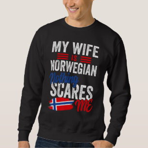 Mijn vrouw is Noors Noorwegen Erfgoed Roots Vlag D Trui