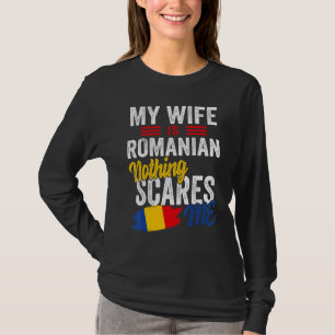 Mijn vrouw is Roemeens Roemenië Erfgoed Wortels Vl T-shirt