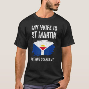 Mijn vrouw is St Martin Saint Martin Flag Heritage T-shirt