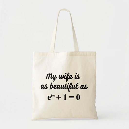 Mijn vrouw is zo mooi als Euler's Identity bag Tote Bag (Voorkant)
