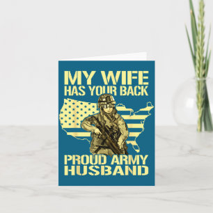 Mijn vrouw jouw rug - trotse leger echtgenoot mili kaart