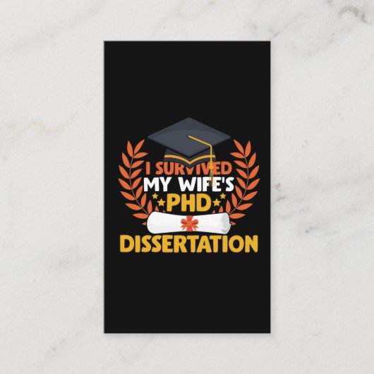 Mijn vrouw PhD Dissertation Afstuderen overleven Visitekaartje (Voorkant)