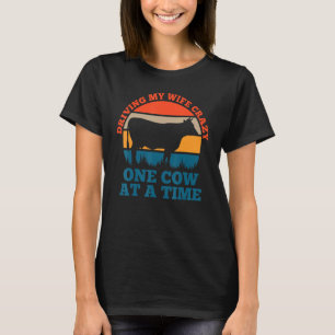Mijn vrouw rijdt met een koe per boer t-shirt