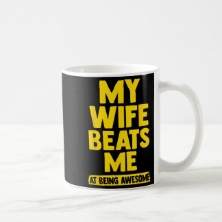 Mijn vrouw slaat me, man vs vrouw Humor Funny Coup Koffiemok