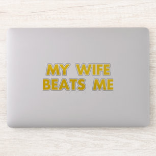 Mijn vrouw slaat me retro grappig sticker