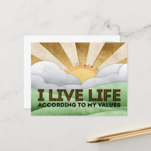"Mijn waarden" Motivatie Affirmatie Briefkaart