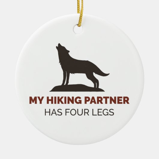 Mijn wandelpartner heeft vier poten keramisch ornament (Voorkant)