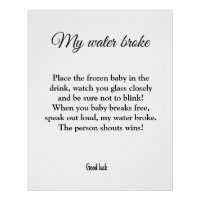 mijn water is gebroken baby shower spel