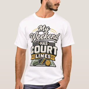 Mijn weekend heeft baanlijnen Pickleball cadeau T-shirt